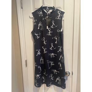 CEGolfs Patterned Golf Dress in Black and White Sleeveless, A71